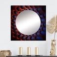 thumbnail image 1 of Designart "Gateways Moiré Lattice In Red And Blue I" Modern Geometric Square Mirror Wall Decor Modern - Large Blue Square Bathroom Mirror - Square Printed Wall Mirror Art, 1 of 5