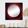 thumbnail image 1 of Designart "Gateways Moiré Lattice In Red And Blue" Modern Geometric Square Mirror For Wall Decor - Large Blue Square Printed Wall Mirror Art - Square Modern Mirror - Wall Mounted Square Large Mirror, 1 of 5