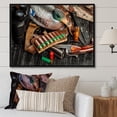 thumbnail image 1 of Designart "Gear For The Hunting Expedition" Hunting & Fishing Floater Framed Canvas Art Print, 1 of 5
