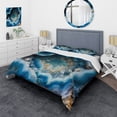 thumbnail image 1 of Designart "Gems of the Geode I" Stone Geode Bedding Covert Set - Landscapes Blue Traditional Bed Set With 2 Shams, 1 of 6
