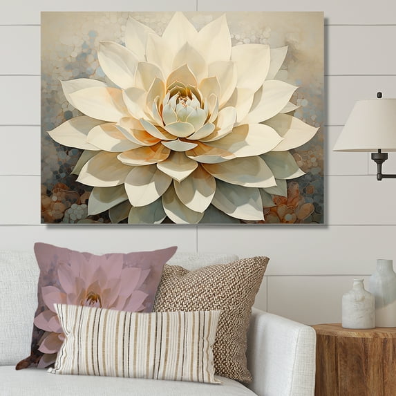 Designart "Gentle Beige Succulent" Succulent Canvas Prints