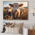 thumbnail image 1 of Designart "Gentle Cattle Family II" Animals Floater Framed Wall Art Living Room, 1 of 7