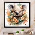 thumbnail image 1 of Designart "Gentle Floral Gaze of the Koala II" Animals Framed Wall Art Decor - Modern Orange Koala Living Room Framed Canvas Art, 1 of 6