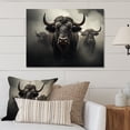 thumbnail image 1 of Designart "Gentle Guardians Grey Buffalo II" Animals Metal Art Living Room, 1 of 5