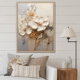 thumbnail image 1 of Designart "Gentle Petal Dance In Beige Tones I" Flowers Floater Framed Wall Art Prints, 1 of 5