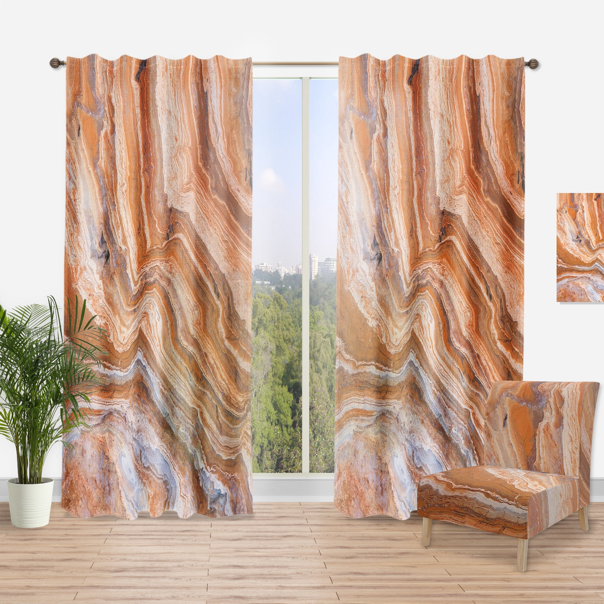 Designart 'Geode Marbled II' Traditional Curtain Panel