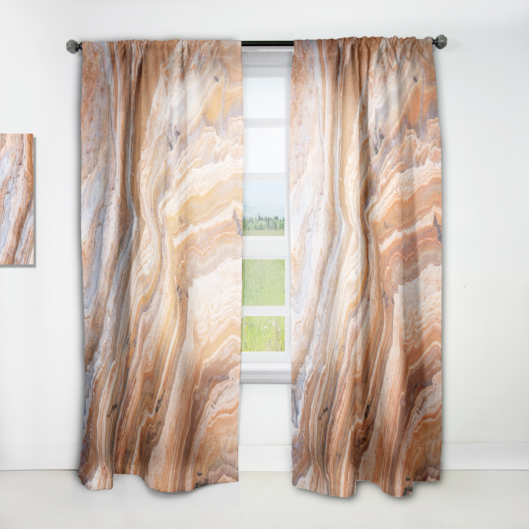 Designart 'Geode Marbled II' Traditional Curtain Panel