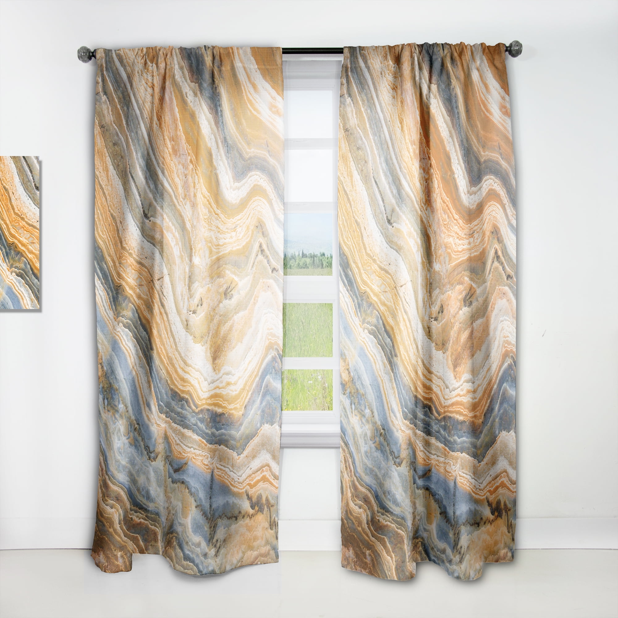 Designart 'Geode Marbled IV' Traditional Curtain Panel