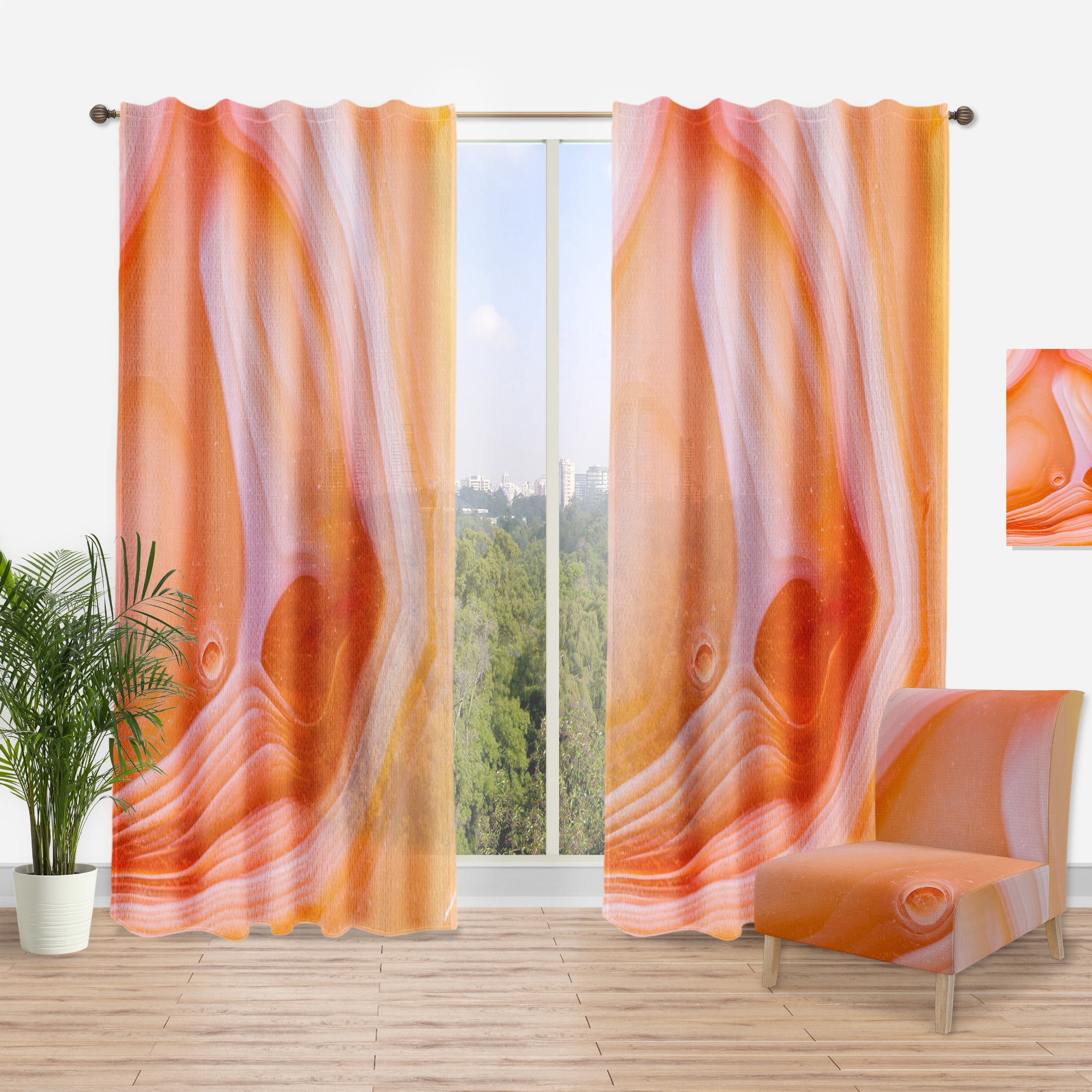 Designart 'Geode Marbled X' Mid-Century Modern Curtain Panel
