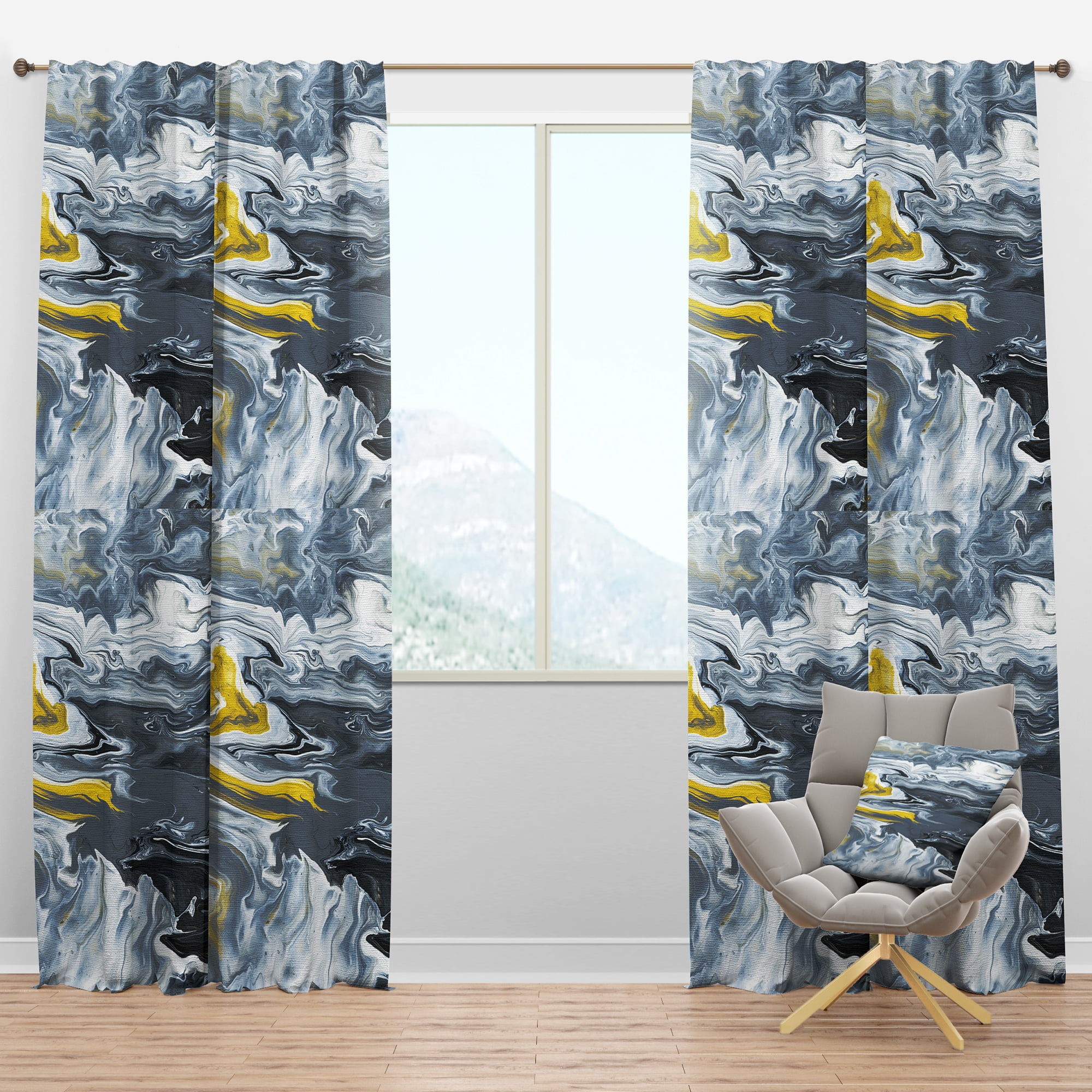Designart 'Geode Marbled XII' Mid-Century Modern Blackout Curtain Panel