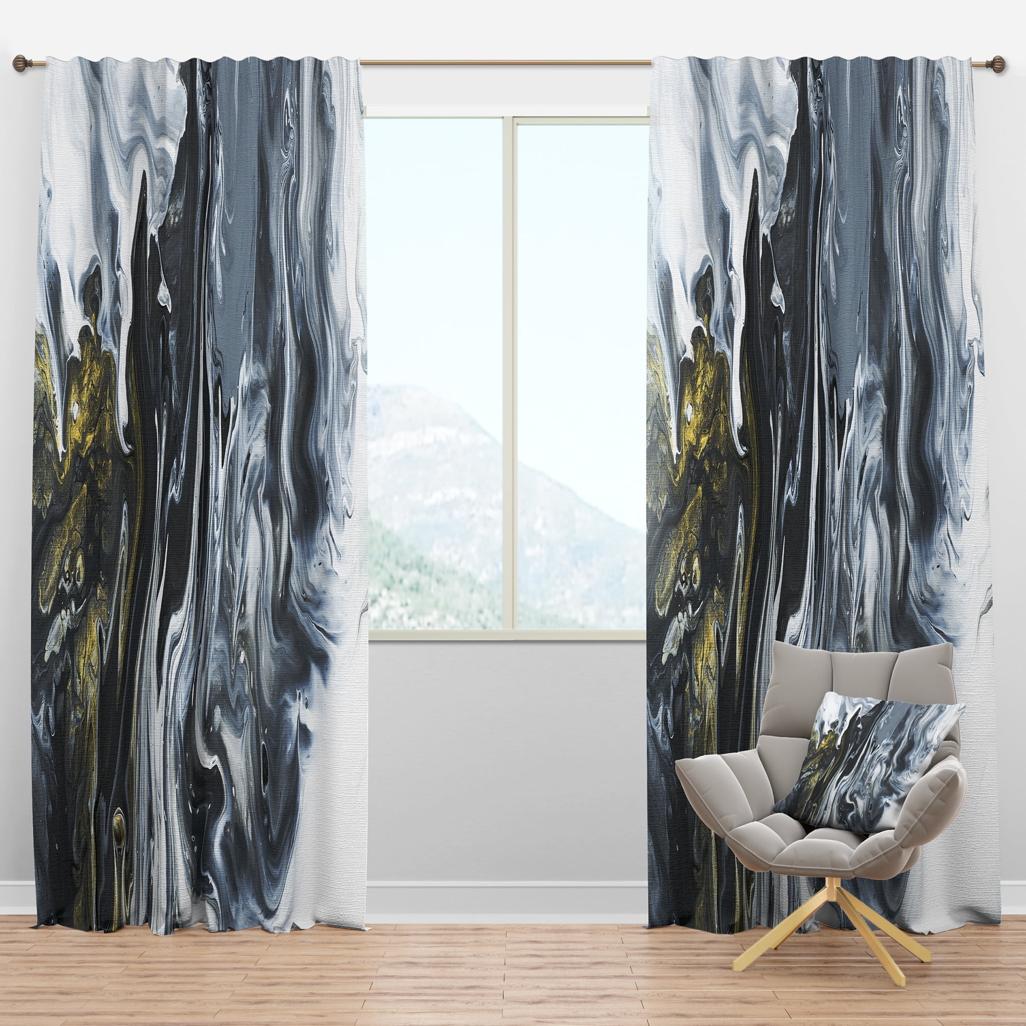 Designart 'Geode Marbled XIII' Mid-Century Modern Blackout Curtain Panel