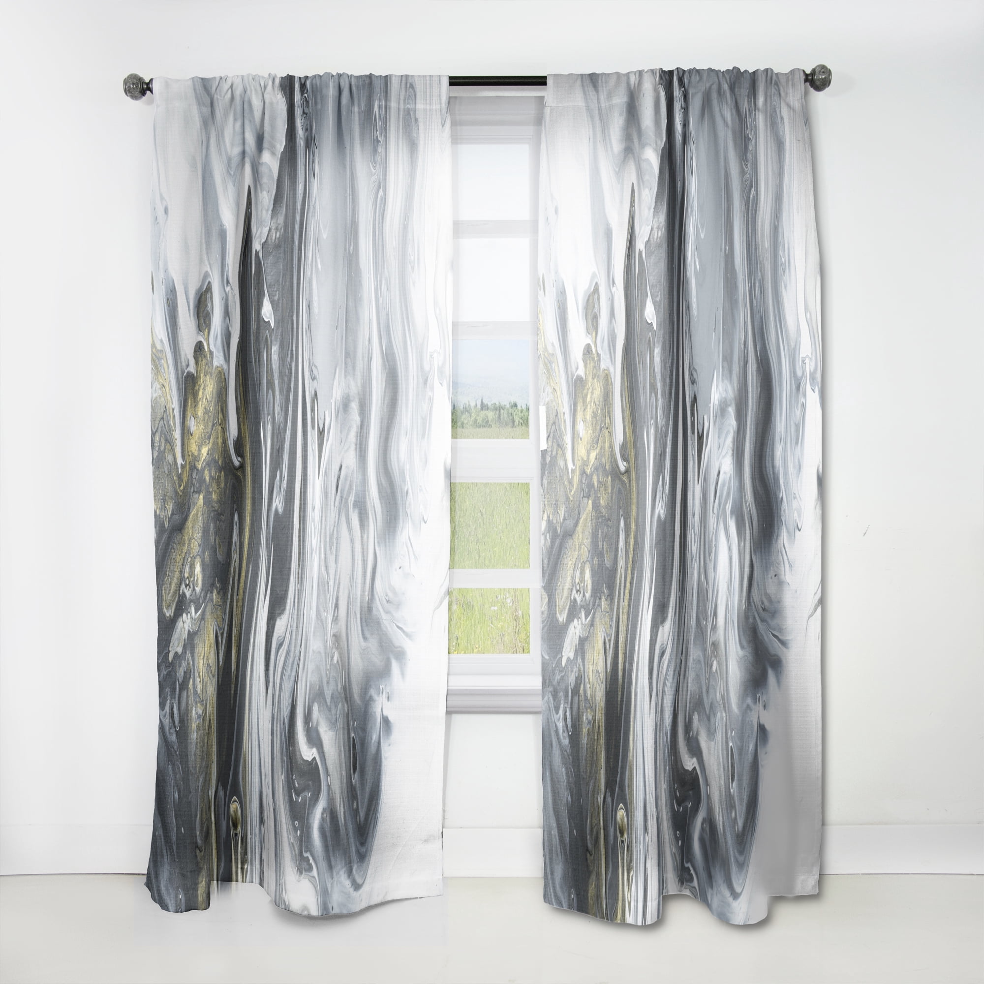 Designart 'Geode Marbled XIII' Mid-Century Modern Curtain Panel