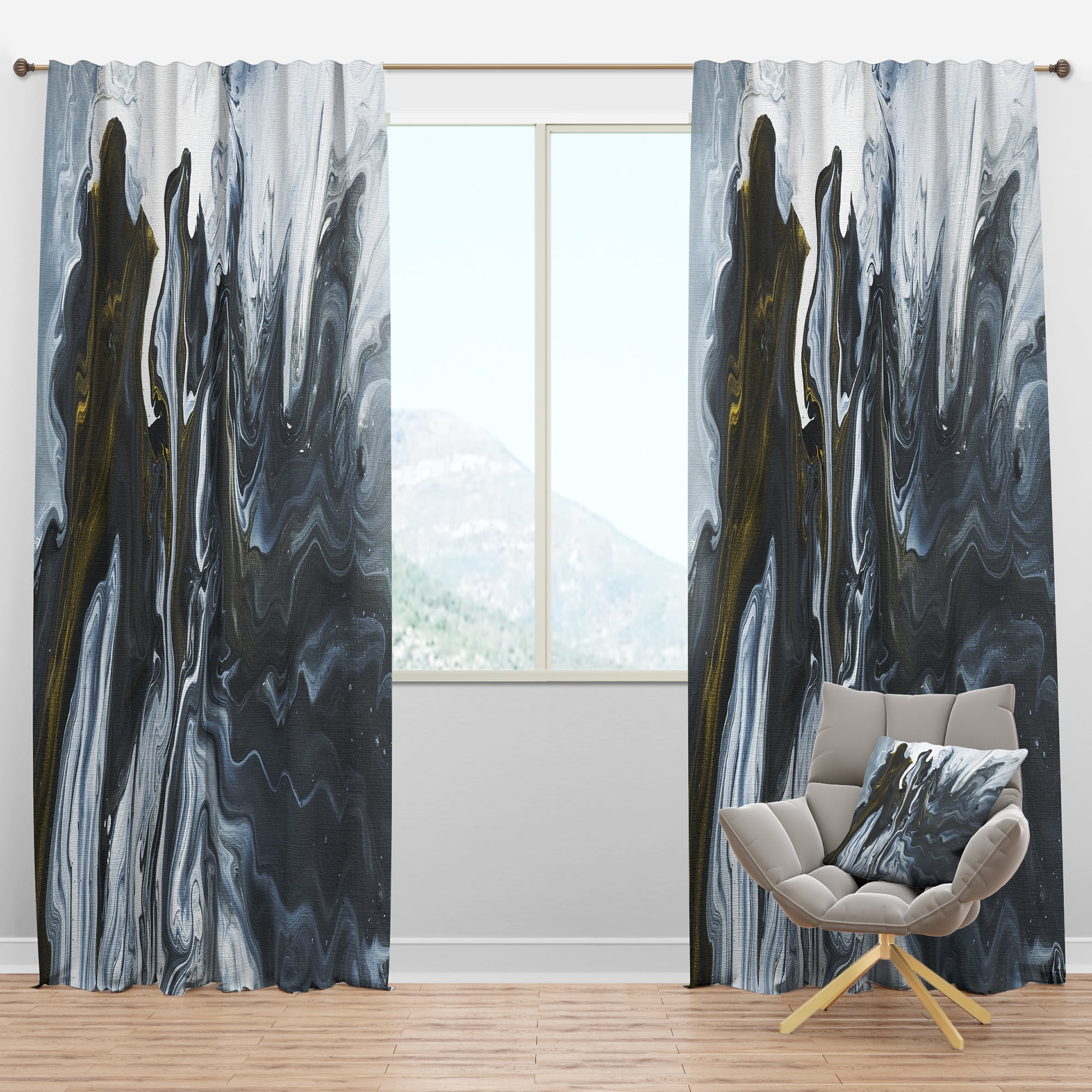 Designart 'Geode Marbled XIV' Mid-Century Modern Blackout Curtain Panel