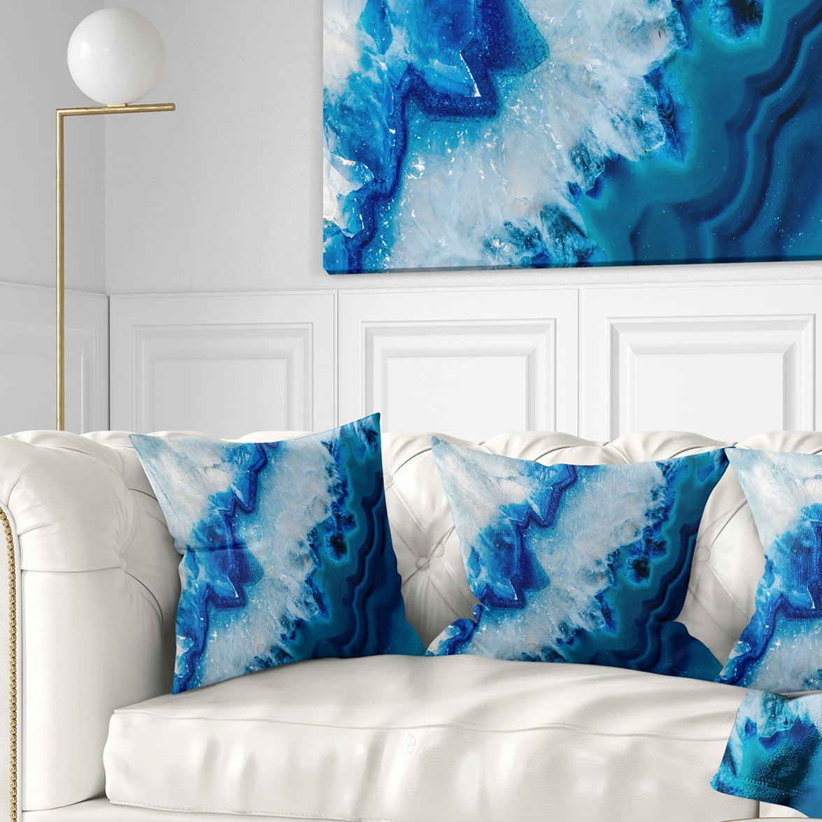 Designart Geode Slice Macro - Abstract Throw Pillow - 18x18