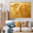 thumbnail image 1 of Designart "Geographical Gold On The World Map" World Map Floater Framed Canvas Prints, 1 of 5