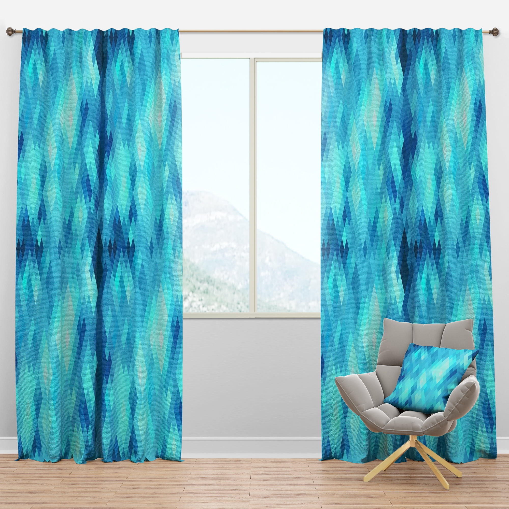 Designart 'Geometric Abstract Pattern With Rhombus' Modern Blackout Curtain Panel