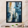 thumbnail image 1 of Designart "Geometric Abstract Square Fusion" Geometric Framed Wall Art - Modern Blue Abstract Entryway Framed Wall Art, 1 of 6