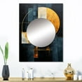 thumbnail image 1 of Designart "Geometric Arches In Black And Gold I" Abstract Shapes Mirror Wall Decor - Modern Gold Abstract Large Mirror Wall Decor For Bedroom - 32" x 24" Inch, 1 of 5
