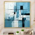 thumbnail image 1 of Designart "Geometric Azure And Ivory Sea View" Abstract Floater Framed Wall Art Prints, 1 of 5
