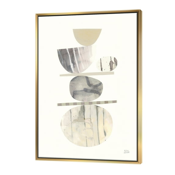 Designart ' Geometric Balance Neutral II ' Shabby Chic Framed Canvas