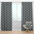 thumbnail image 1 of Designart 'Geometric Black and White Pattern I' Mid-Century Modern Blackout Curtain Panel, 1 of 4
