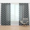 thumbnail image 1 of Designart 'Geometric Black and White Pattern I' Mid-Century Modern Curtain Panel, 1 of 4