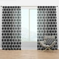 thumbnail image 1 of Designart 'Geometric Black and White Pattern II' Mid-Century Modern Curtain Panel, 1 of 4