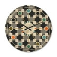 thumbnail image 1 of Designart 'Geometric Black and White Pattern II' Mid-Century Modern Wood Wall Clock, 1 of 5