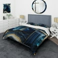 thumbnail image 1 of Designart "Geometric Blue in Geode Art III" Animals Bedding Covert Set - Abstract Geometric Blue Abstract Bed Set With 2 Shams, 1 of 6