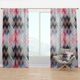 thumbnail image 1 of Designart 'Geometric Chevron In Pink and Blue' Modern & Contemporary Curtain Panel, 1 of 4