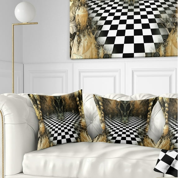 Designart Geometric Composition Wide View - Contemporary Throw Pillow - 18x18