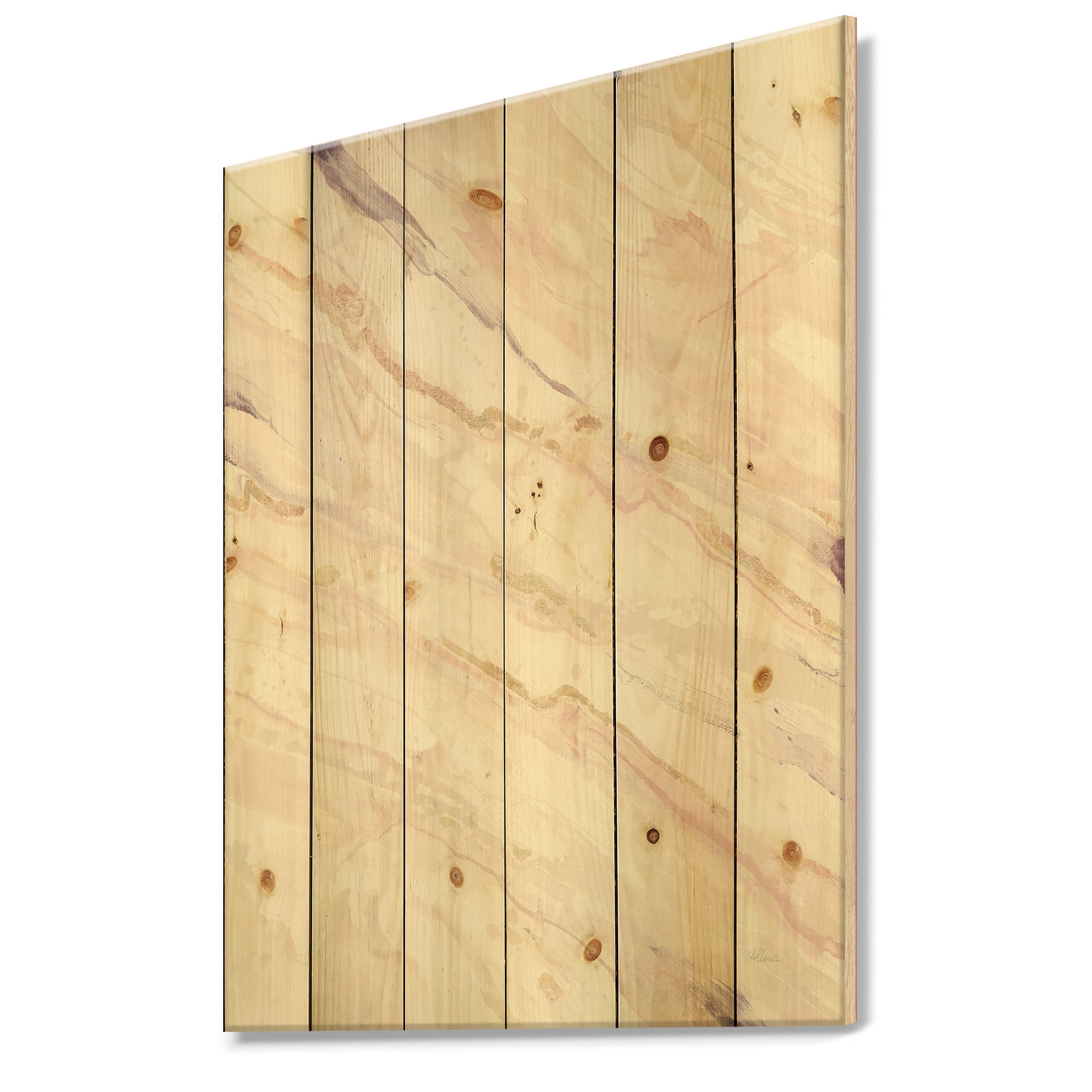 Designart 'Geometric Copper Dreams' Modern Farmhouse Print on Natural Pine Wood