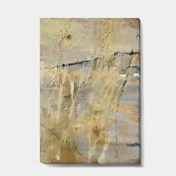 Designart 'Geometric Cream Block II' Modern Glam gallery-wrapped Canvas