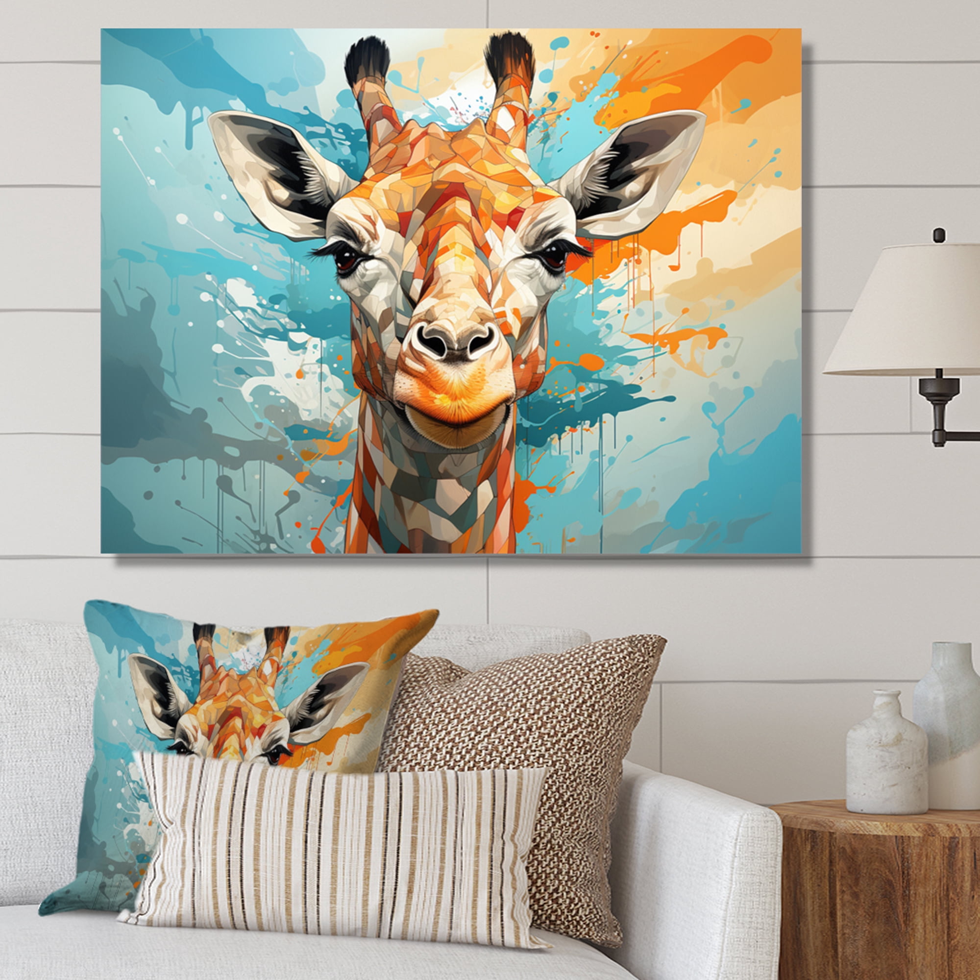 Whimsical Giraffes & Bubbles Canvas Art – 36x24 Inch, Museum Wrap, Premium Canvas, Ready To Hang