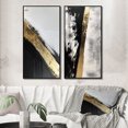 thumbnail image 1 of Designart "Geometric Essence Minimalist Abstract Painting in Gold" Abstract Painting Framed Wall Art Set Of 2 - Modern Gold Gallery Wall Frame Set For Home Decor, 1 of 6