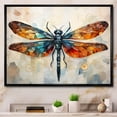 thumbnail image 1 of Designart "Geometric Flight Orange Dragonfly I" Animals Floater Framed Wall Art Living Room, 1 of 7