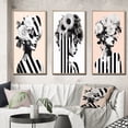 thumbnail image 1 of Designart "Geometric Floral Elegance Pink Vintage Minimalism I" Fashion Woman Framed Wall Art Set Of 3 - Pink Glam Frame Gallery Set For Office Decor, 1 of 6