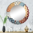 thumbnail image 1 of Designart "Geometric Forms in Cubism I" Cubism Round Wall Mirror - Modern Oval Printed Decorative Oversized Mirror - Multiple Color Options, 1 of 4