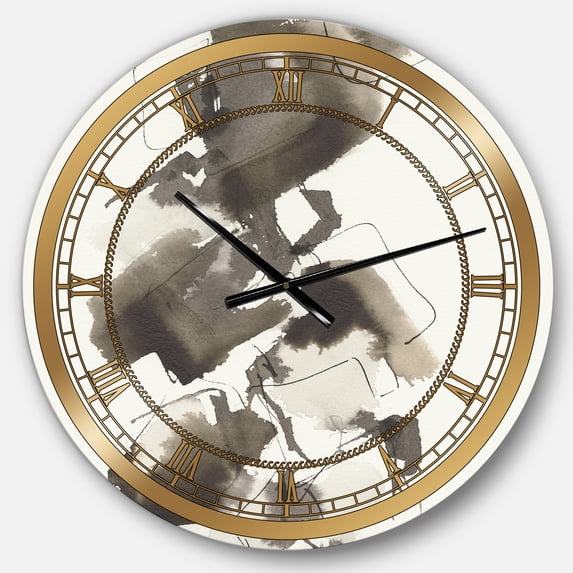 Designart 'Geometric Glam Square I' Glam wall clock