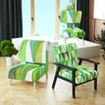 thumbnail image 1 of Designart "Geometric Green Triangle III" Upholstered Mid-Century Accent Chair - Arm Chair, 1 of 5