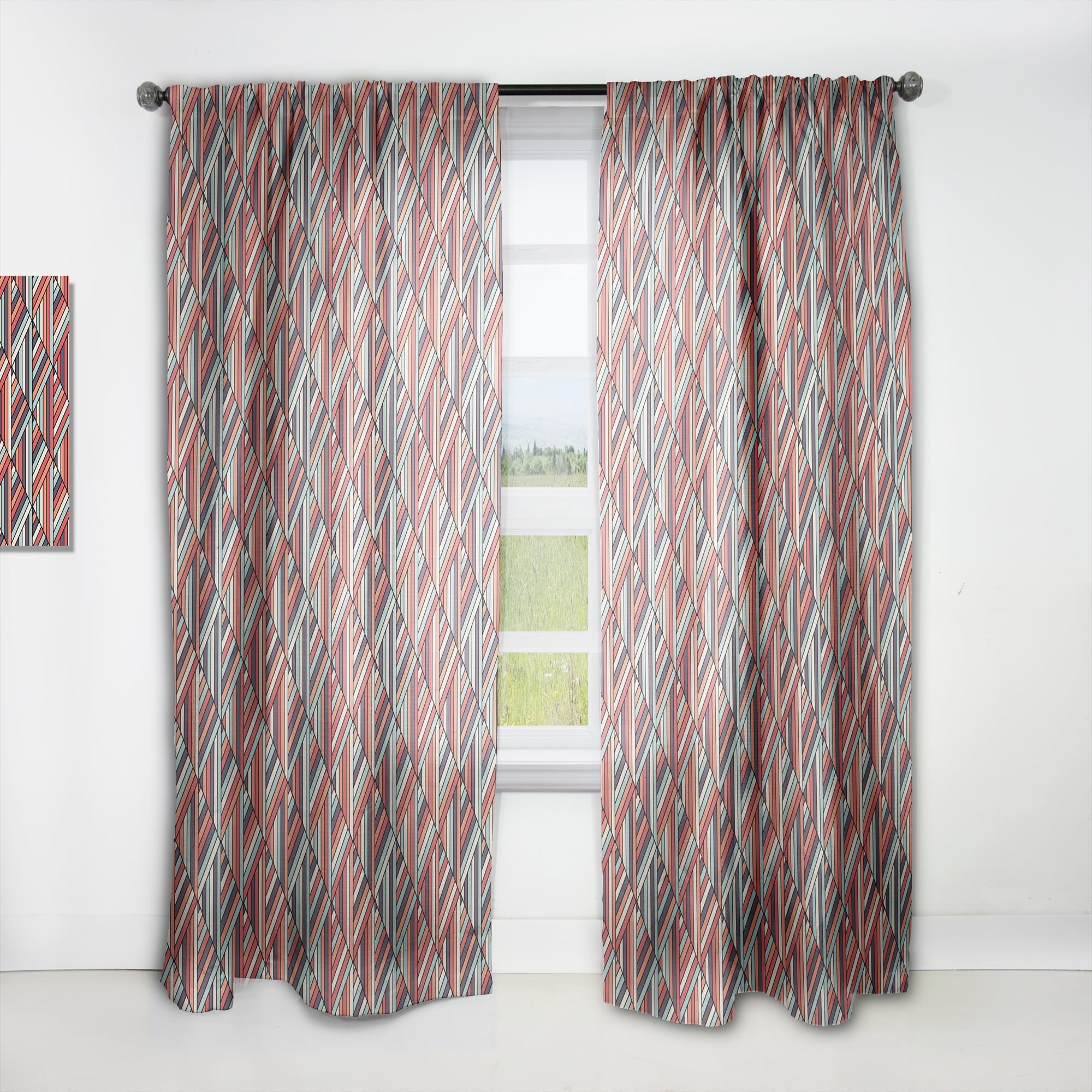 Designart 'Geometric In Op Art Design Pattern' Modern Curtain Panel