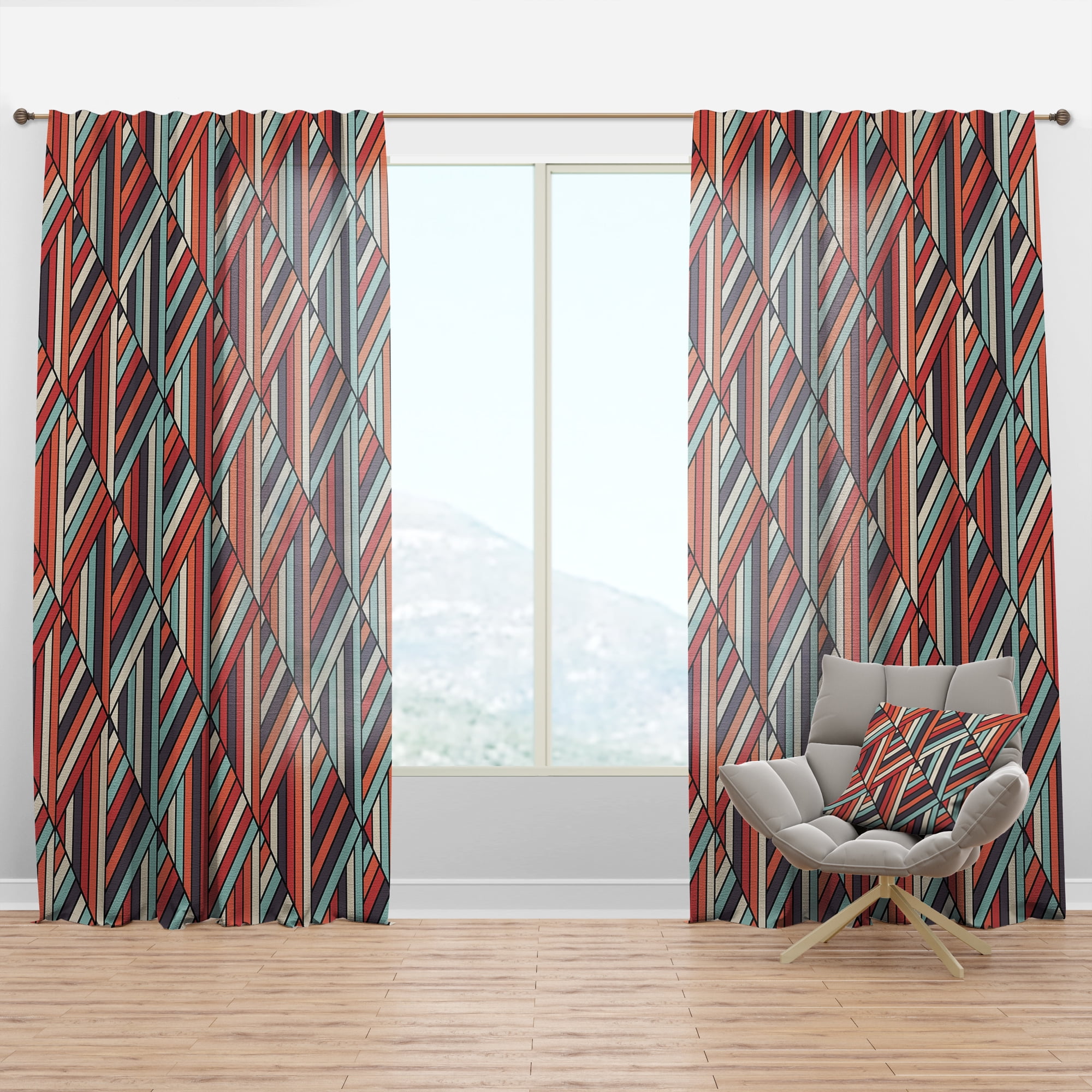 Designart 'Geometric In Op Art Design Pattern' Modern Curtain Panel