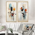 thumbnail image 1 of Designart "Geometric Journey Beige Blue Suprematism II" Abstract Suprematism Framed Wall Art Set Of 2 - Multi-Color Abstract Gallery Wall Frame Set For Home Decor, 1 of 7