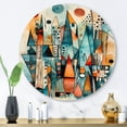 thumbnail image 1 of Designart "Geometric Joy I" Abstract Landscape Round Metal Art, 1 of 5