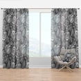 thumbnail image 1 of Designart 'Geometric Leaves In Monochrome' Traditional Curtain Panel, 1 of 4