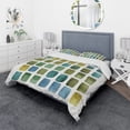 thumbnail image 1 of Designart 'Geometric Maze of Blue And Green' Geometric Duvet Cover Set, 1 of 4