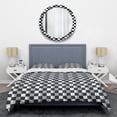 thumbnail image 1 of Designart 'Geometric Monochrome Pattern I' Mid-Century Modern Duvet Cover Set, 1 of 4