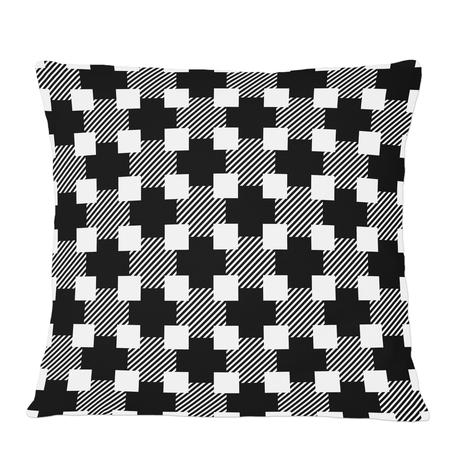 Designart Geometric Monochrome Pattern II' Mid-Century Modern Throw Pillow - 12x20