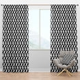 thumbnail image 1 of Designart 'Geometric Monochrome Pattern IV' Mid-Century Modern Blackout Curtain Panel, 1 of 4