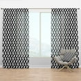 thumbnail image 1 of Designart 'Geometric Monochrome Pattern IV' Mid-Century Modern Curtain Panel, 1 of 4